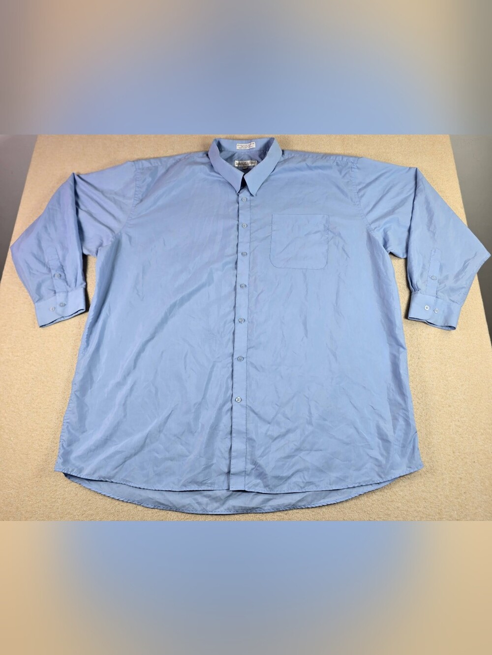Daniel Ellissa Mens 21.5 37/38 Blue Dress Shirt Button Front Big Tall
